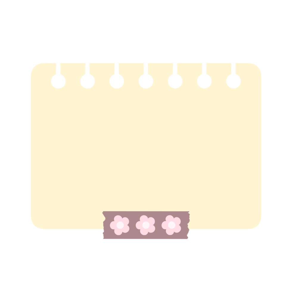 Cute Paper Sticky Note with Tape png