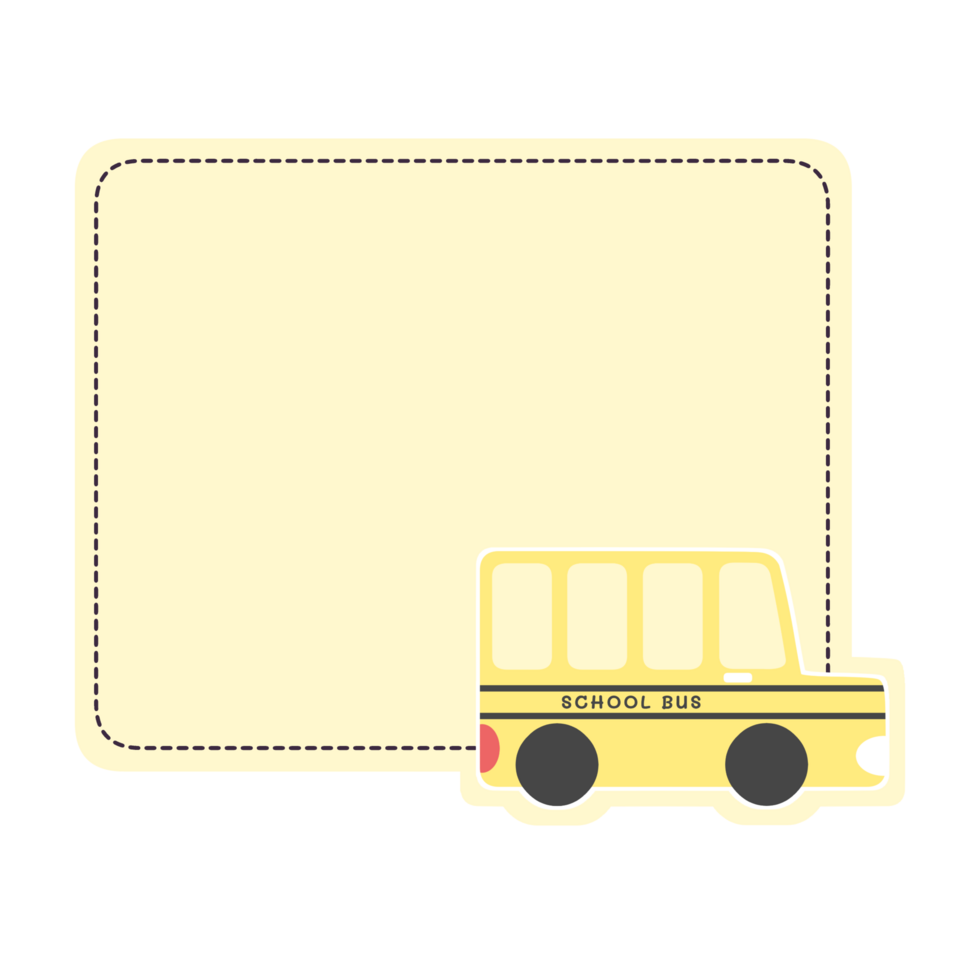 Cute label name tag with car illustration png