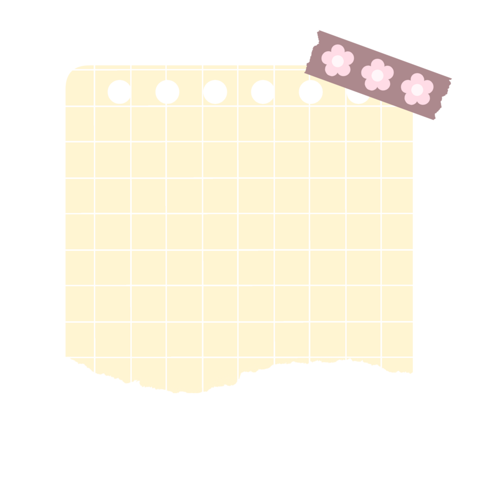 Cute Paper Sticky Note with Tape png