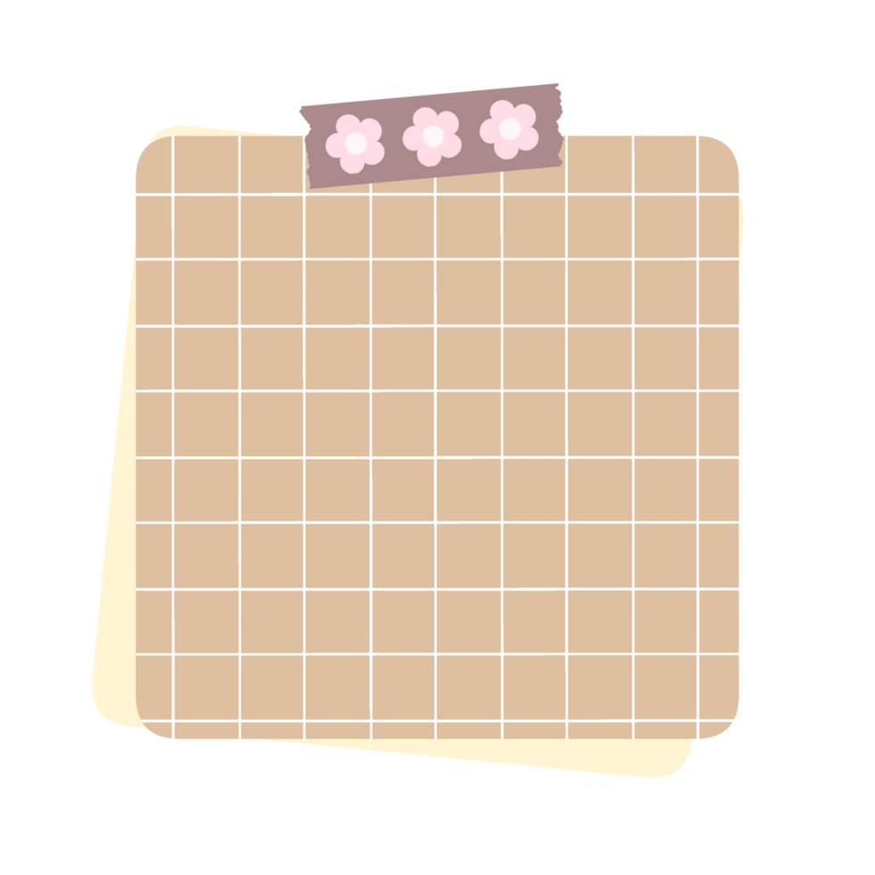 Cute Paper Sticky Note with Tape png