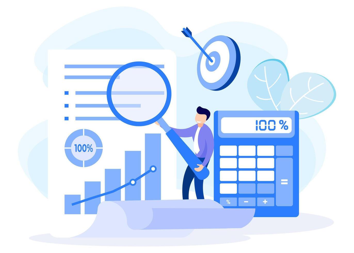 Illustration graphic cartoon character of audit vector