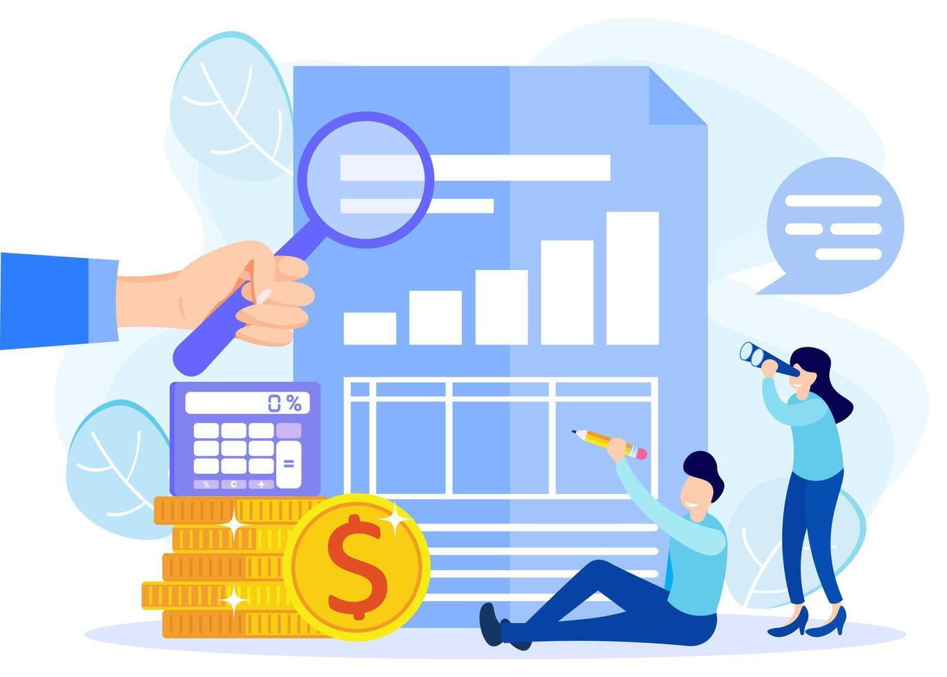 Illustration graphic cartoon character of audit vector