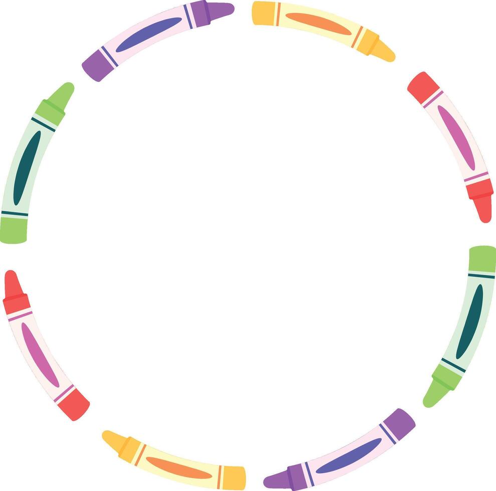 crayon circle frame design back to school teacher vector