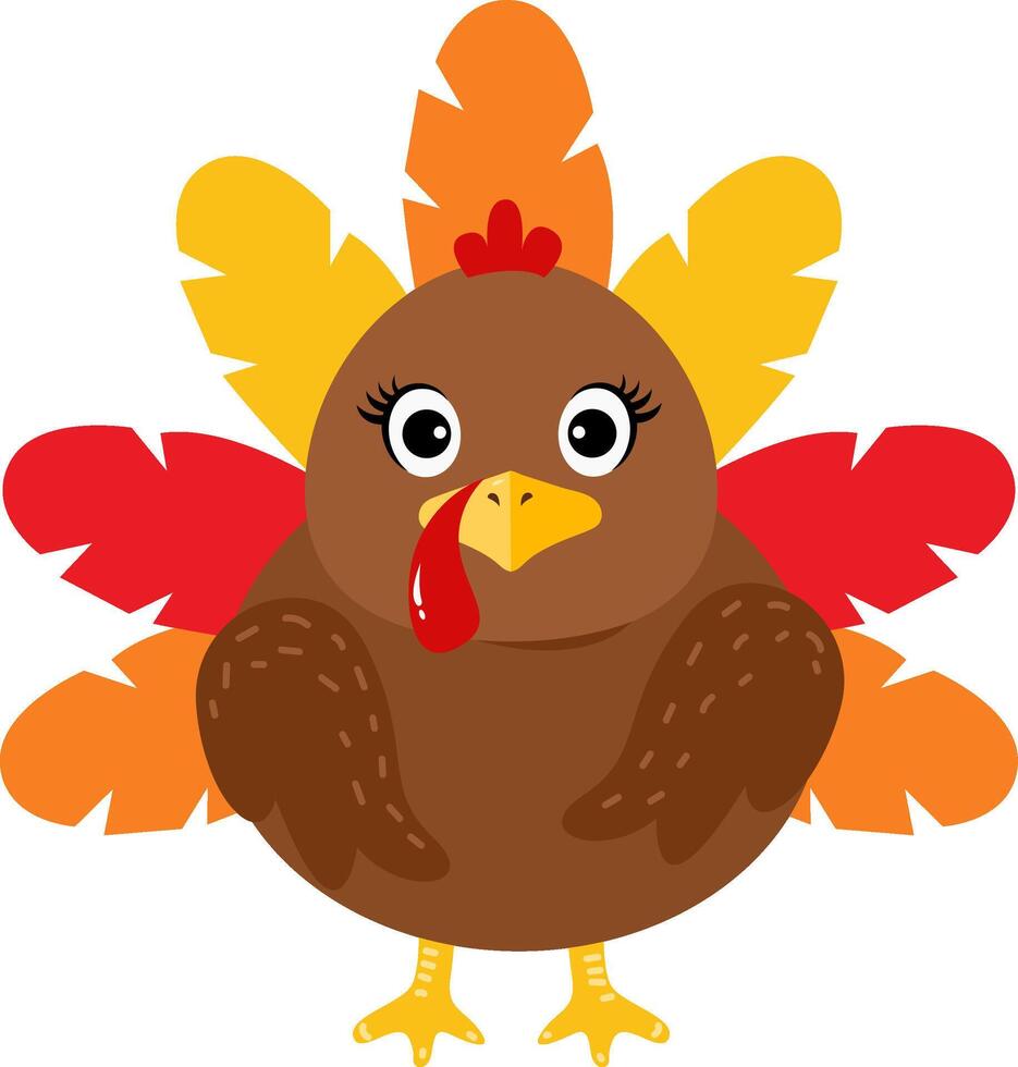Cartoon graphics of pilgrim turkey vector