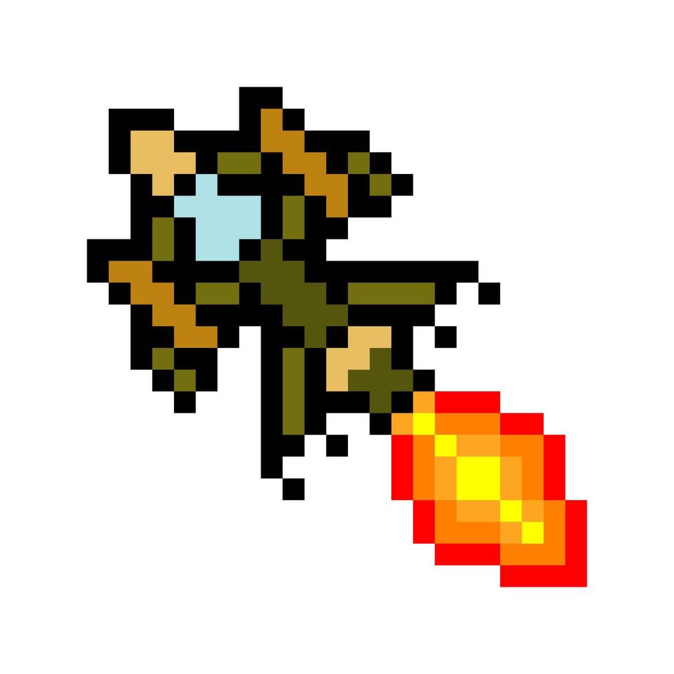 Fighter plane in pixel art style vector