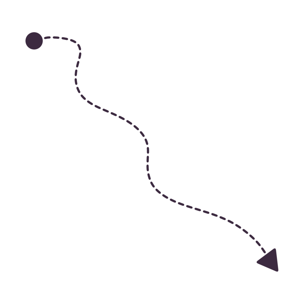 dashed arrows illustration. Dashed lines. Direction, way or pointer png
