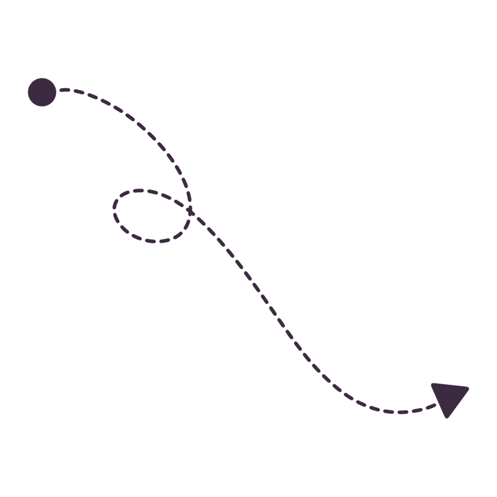 dashed arrows illustration. Dashed lines. Direction, way or pointer png
