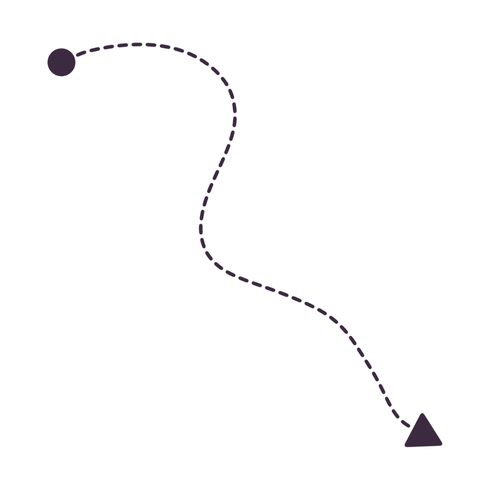 dashed arrows illustration. Dashed lines. Direction, way or pointer png