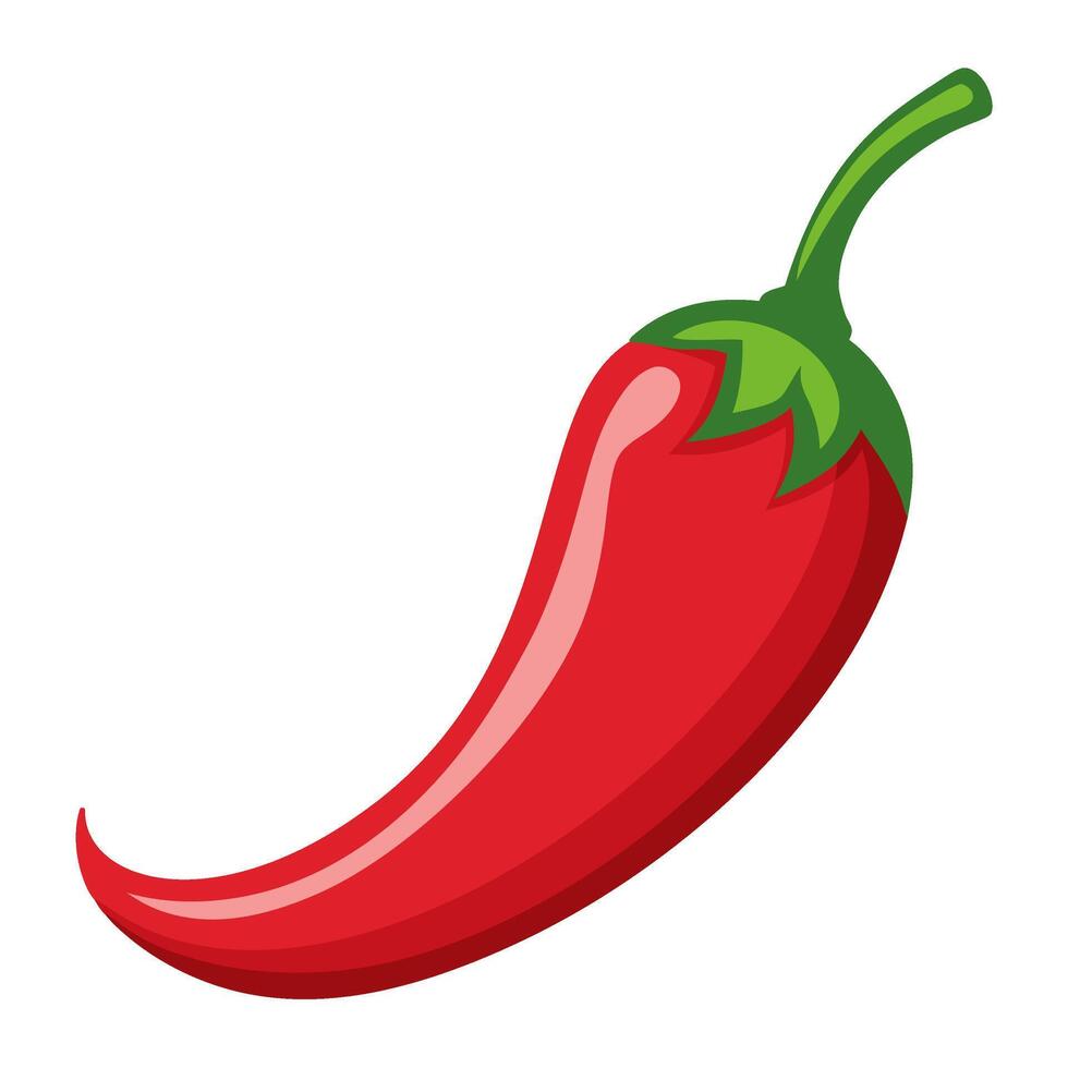 chili pepper vegetable for cooking meals. A bright element isolated on white for design vector