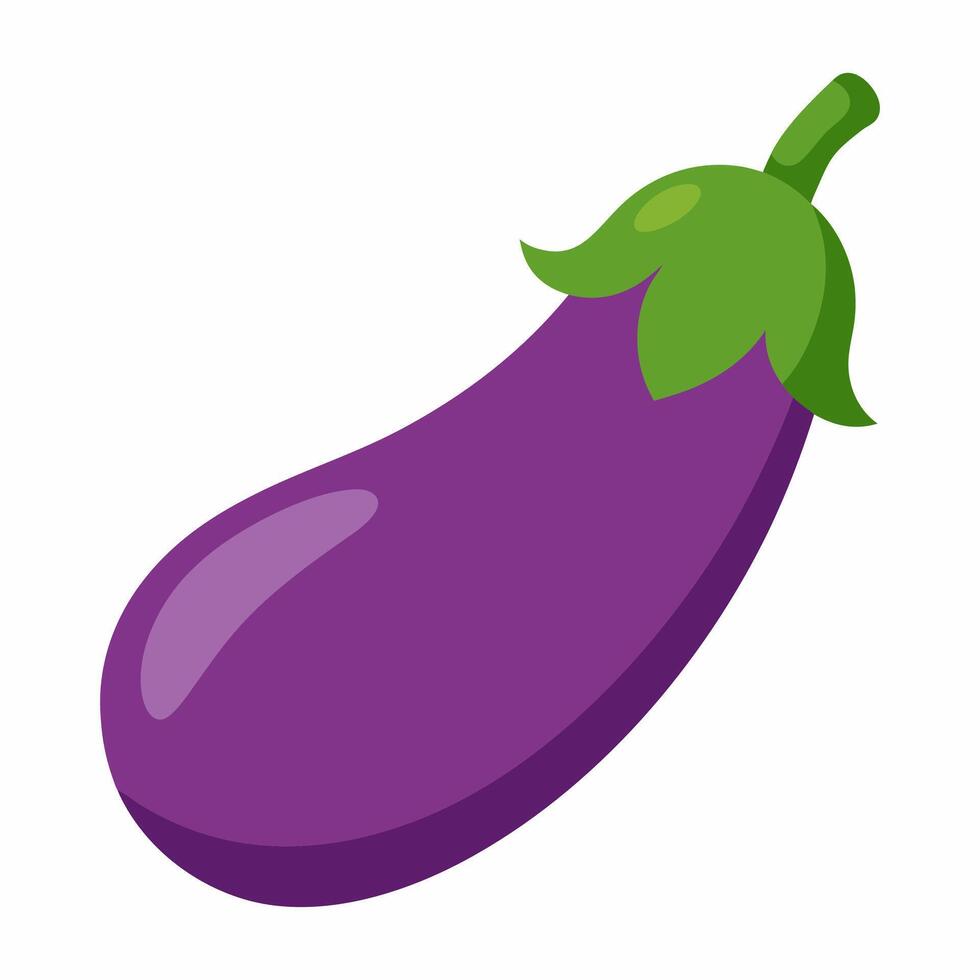 eggplant vegetable for cooking meals. A bright element isolated on white for design. vector