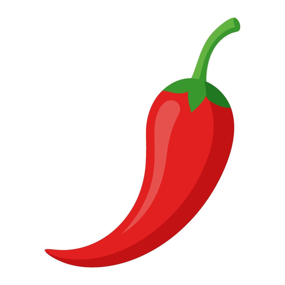 chili pepper vegetable for cooking meals. A bright element isolated on white for design vector