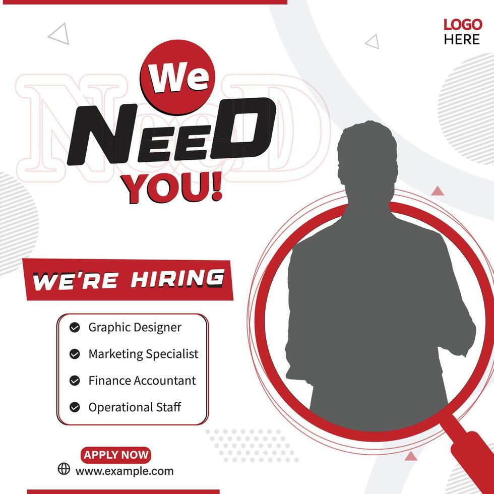 We are hiring join to the team announcement. Hiring recruitment open vacancy design. Creative hiring poster. hiring social media post design. vector