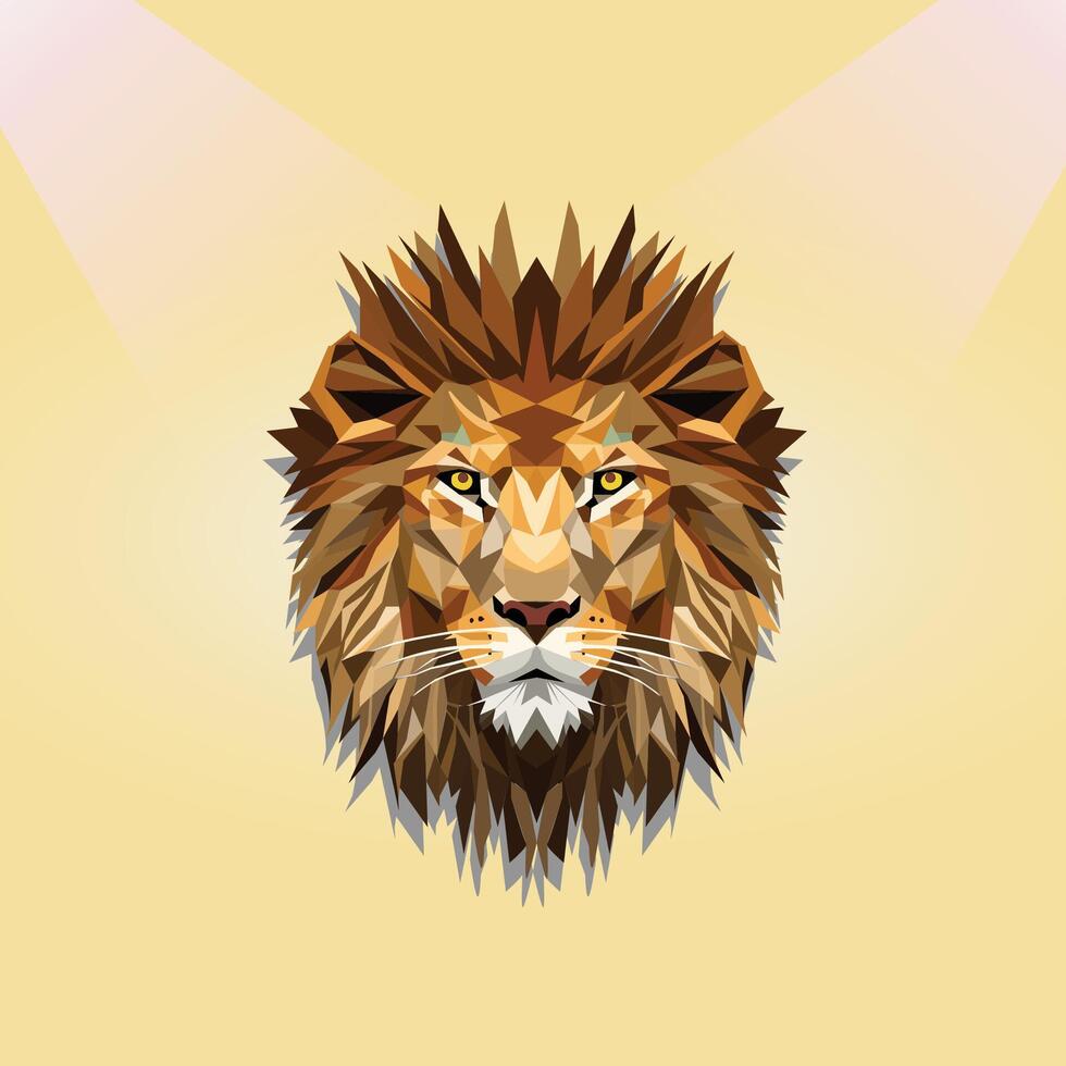a lion face mounted on a wall. The artwork features intricate lines, emphasizing the regal mane and fierce, majestic expression. vector