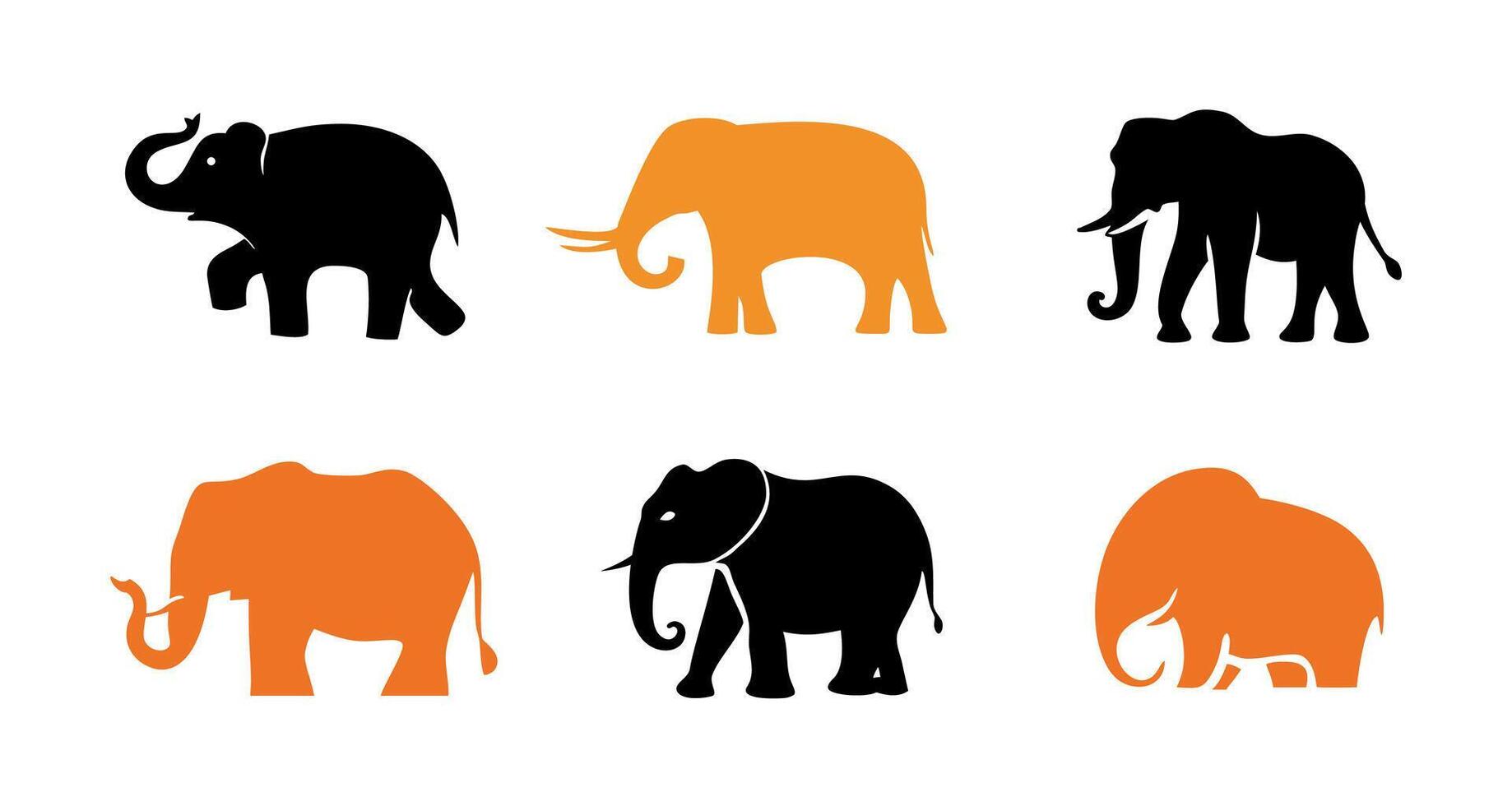 Elephant icon logo . Elephant silhouette illustration shape graphic design vector