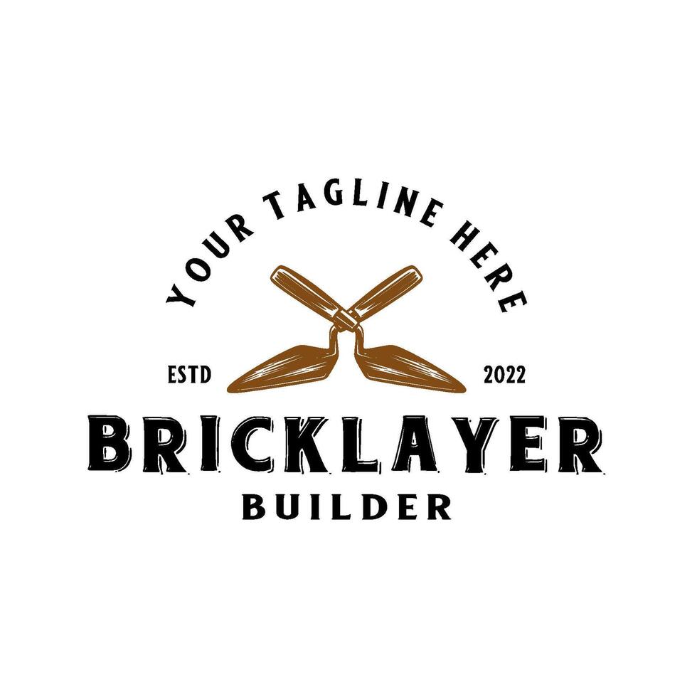 home repair logo. trowel icon construction company design vector