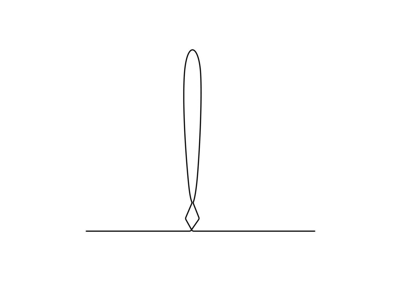 Continuous one line drawing of Exclamation mark premium illustration vector