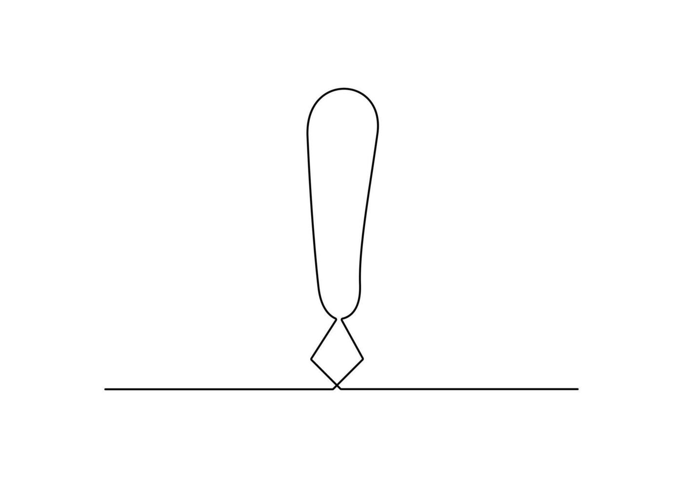 Continuous one line drawing of Exclamation mark premium illustration vector