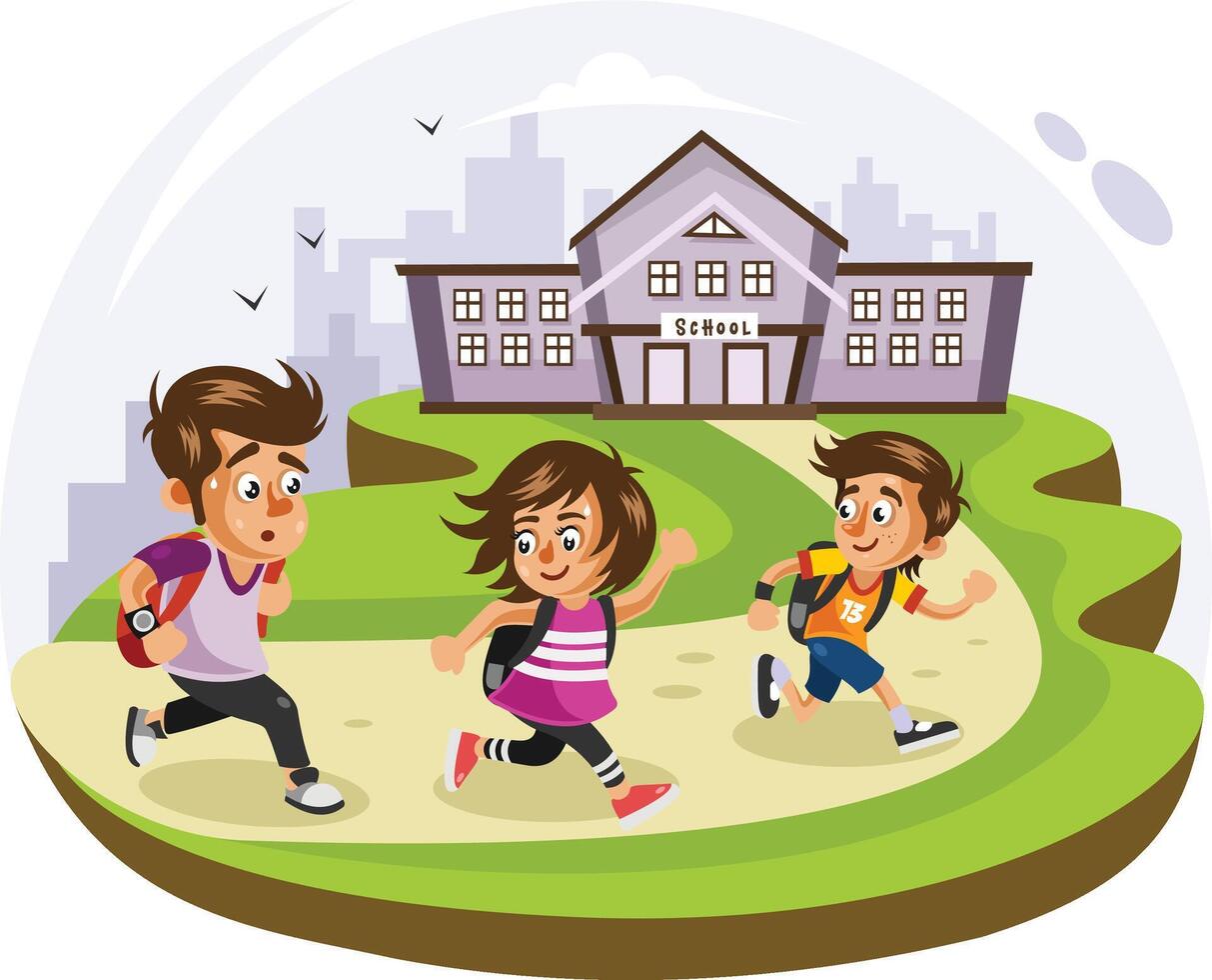 Kids going to School Illustration vector