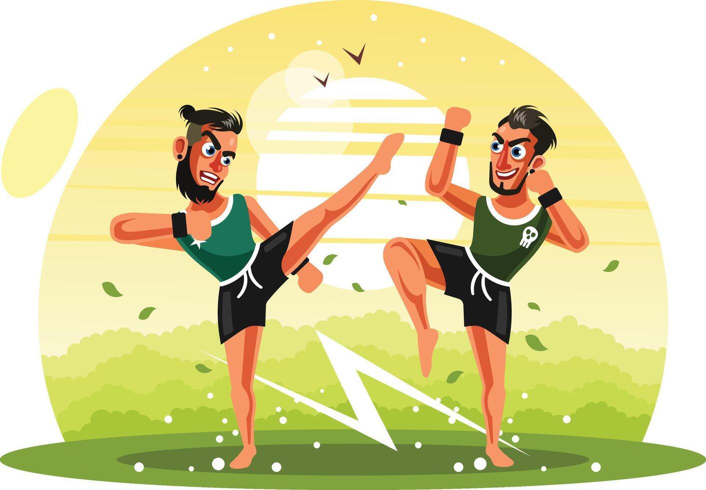 KickBoxing Fighter Illustration vector