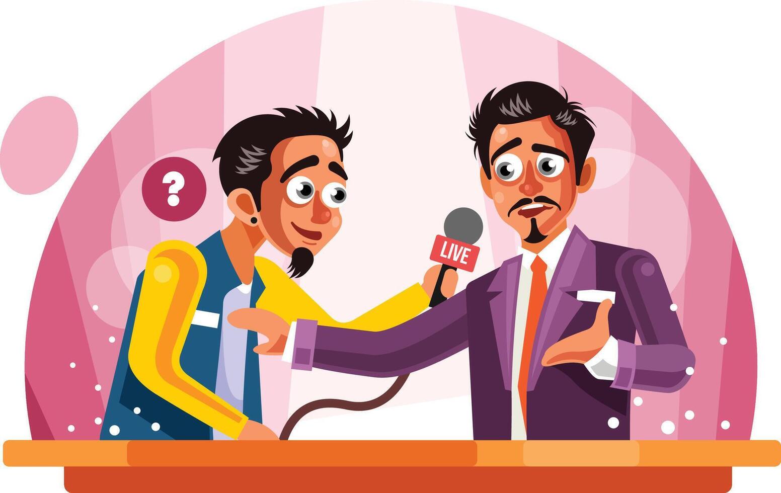 Live Interview with Politicians Illustration vector