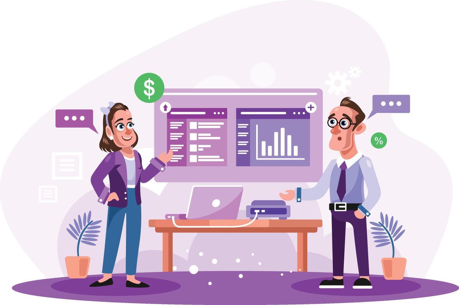 Meeting Business Presentation Illustration vector