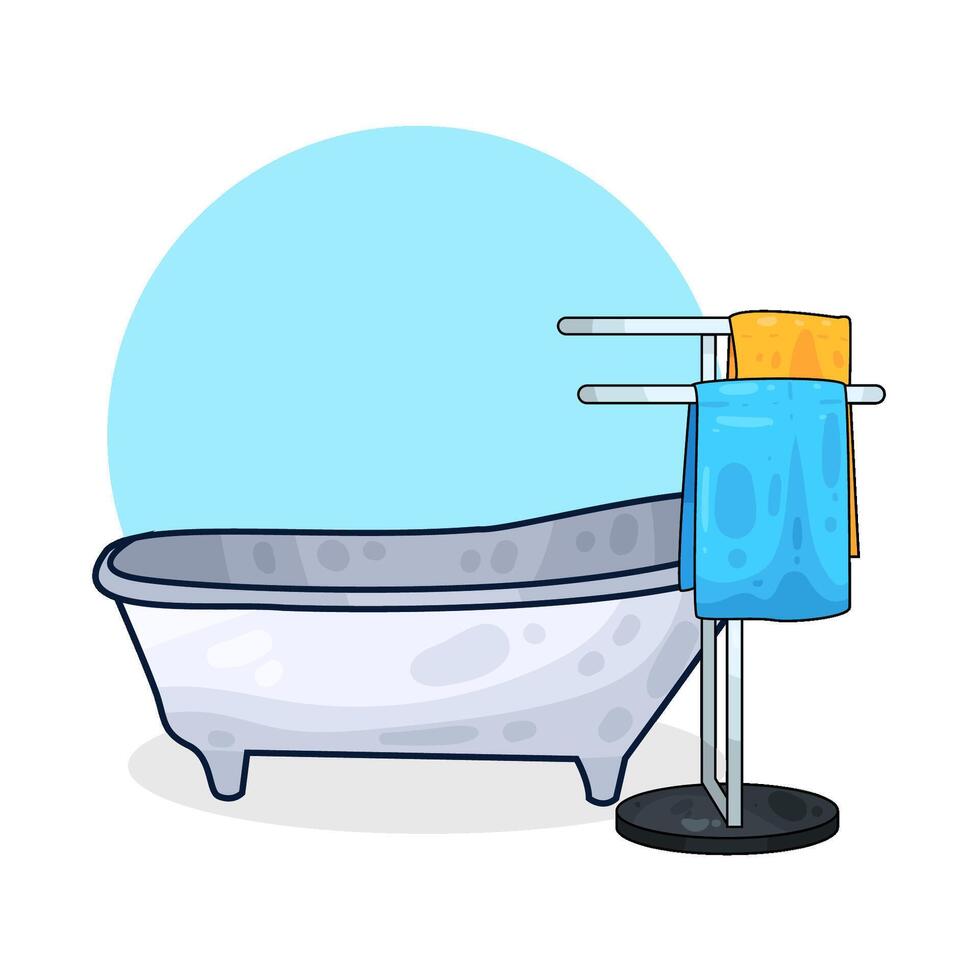 Illustration of bathtub vector
