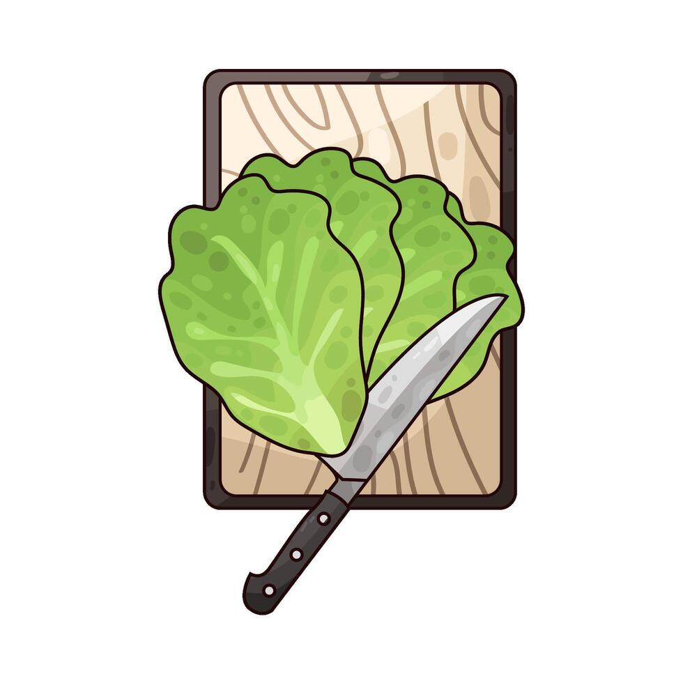 Illustration of cabbage on a cutting board vector