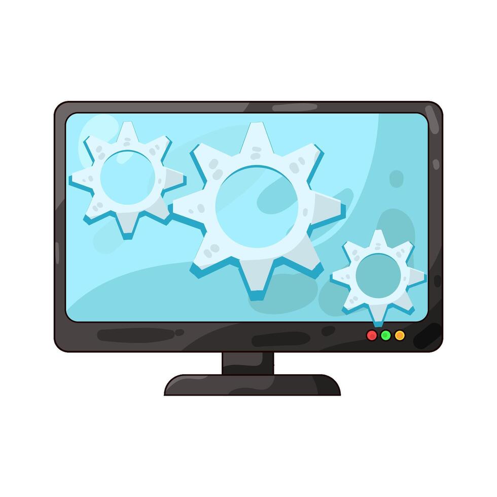 Illustration of computer setting vector