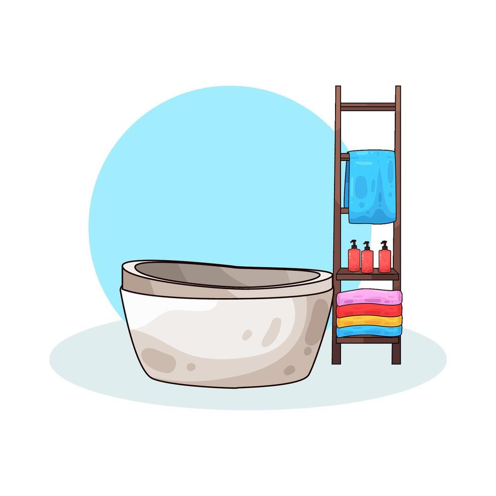Illustration of bathtub vector