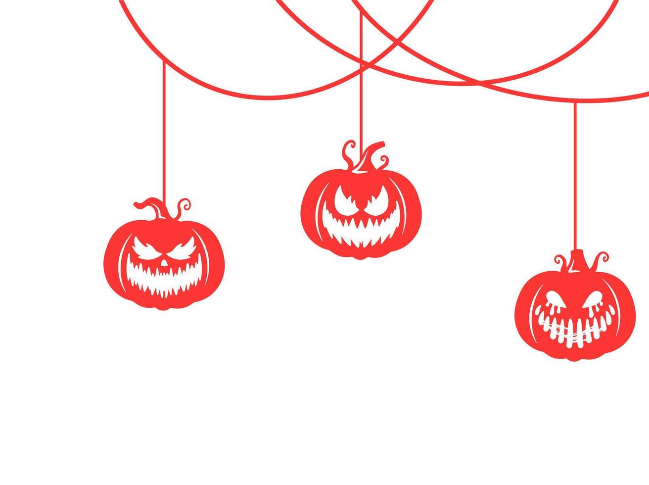 Pumpkin Face Border Halloween Background vector