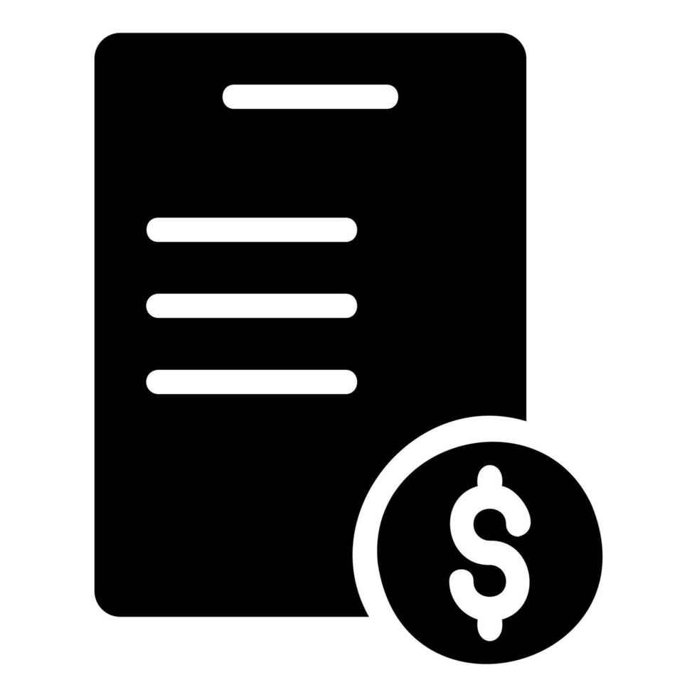 Invoice Glyph Icon vector