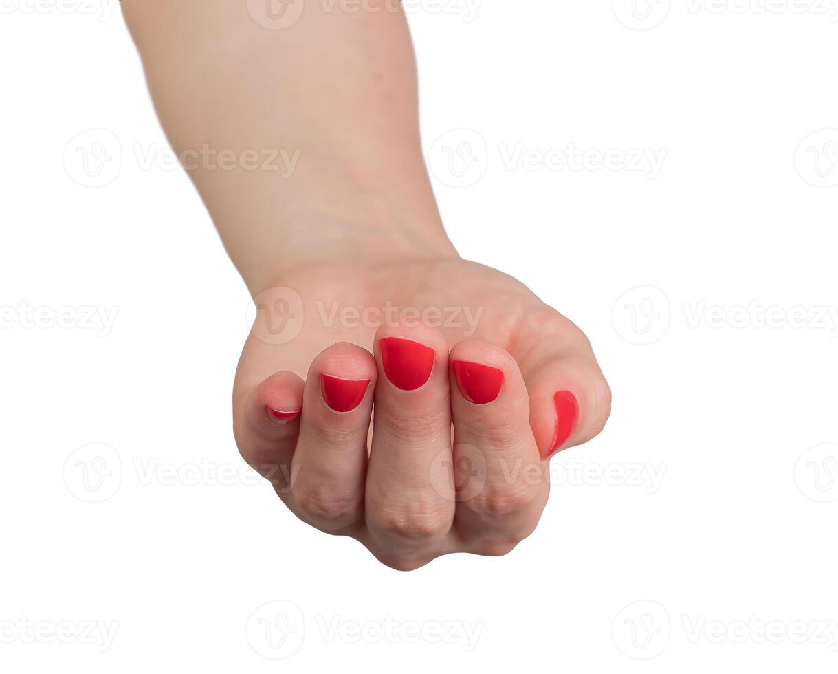 Cupped hand with palm up, symbolizing charity and help. Elegant, outstretched gesture from a woman photo