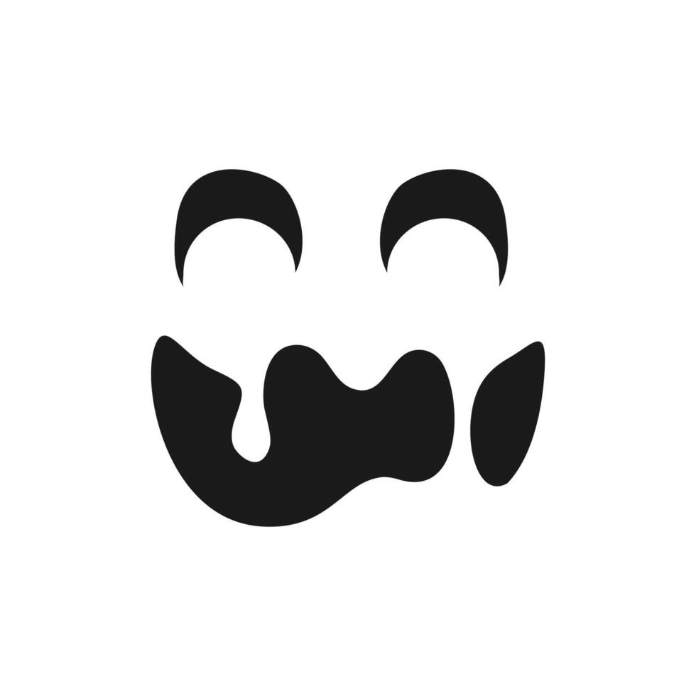 Funny Happy Monster Face, Jack O Lantern Halloween Pumpkin Icon. Cute Funny Evil Face Expression. vector