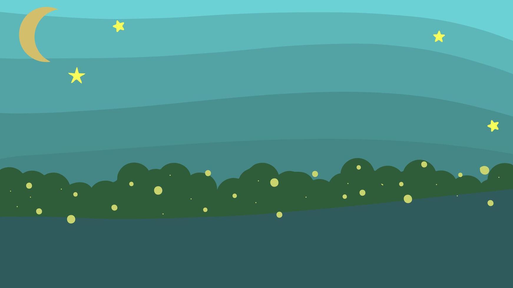 Night sky landscape cartoon background vector