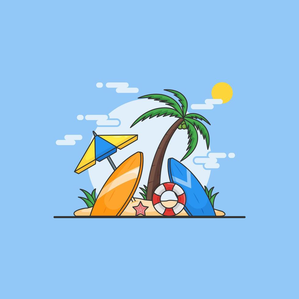 Summer holiday icon illustration design vector