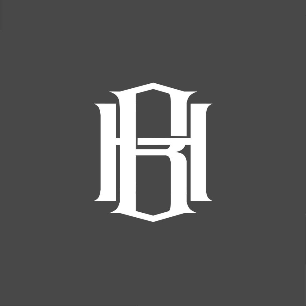 Monogram logo a combination of the letters b and h or the letters h and b vector