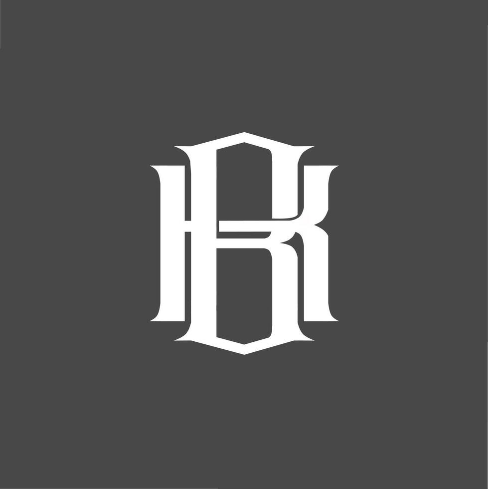 Monogram logo a combination of the letters b and k or the letters k and b vector