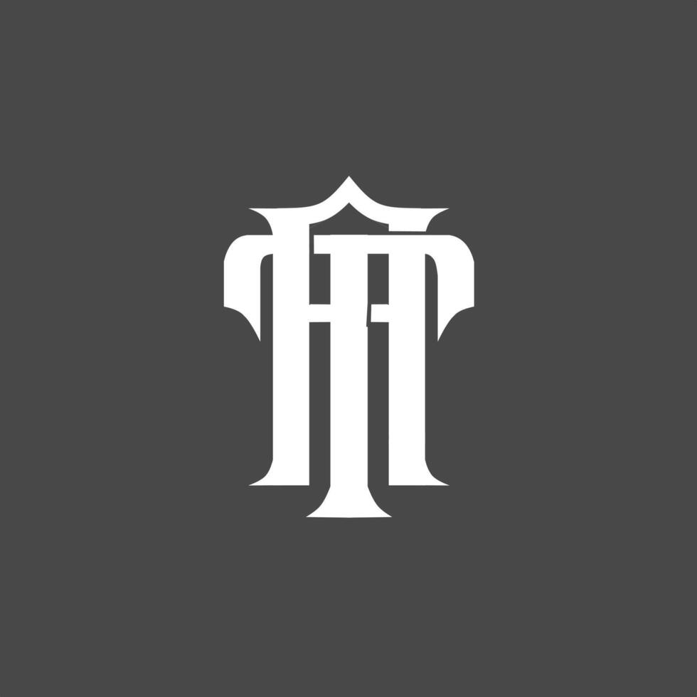Monogram logo, a combination of the letters a and t or the letters t and a vector