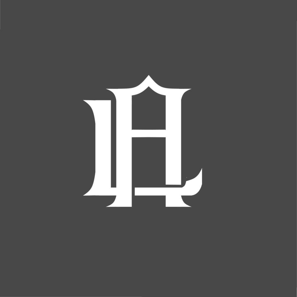 Monogram logo, a combination of the letters a and l or the letters l and a vector