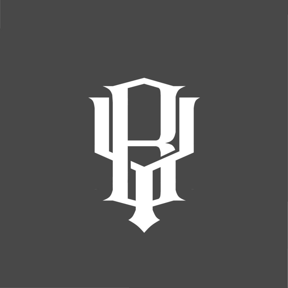 Monogram logo a combination of the letters b and y or the letters y and b vector