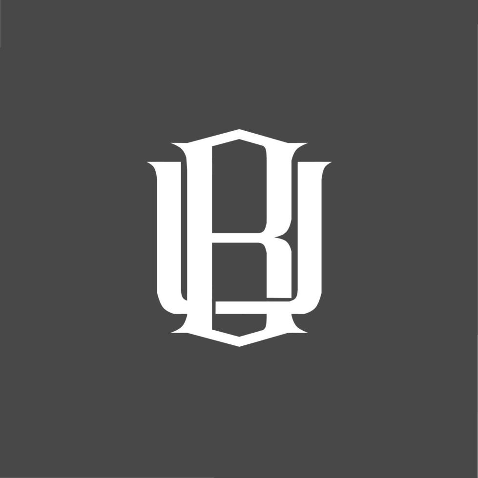 Monogram logo a combination of the letters b and u or the letters u and b vector