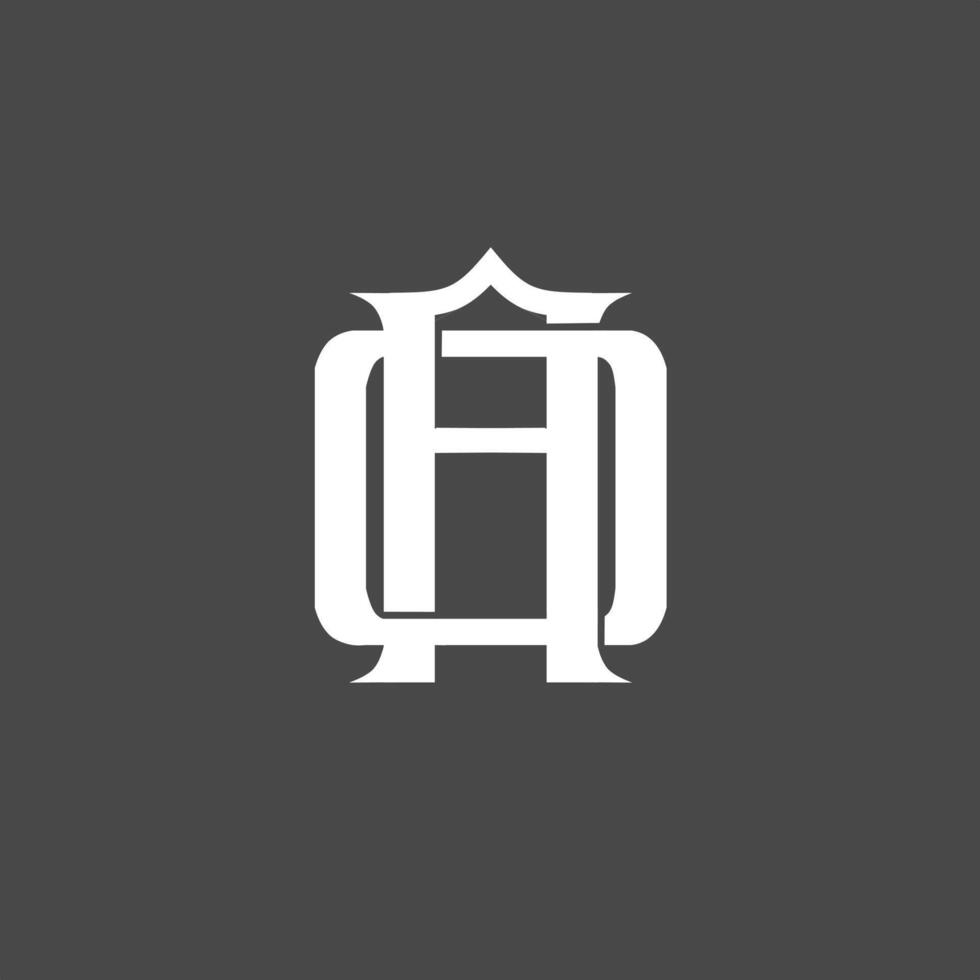 Monogram logo, a combination of the letters a and o or the letters o and a vector