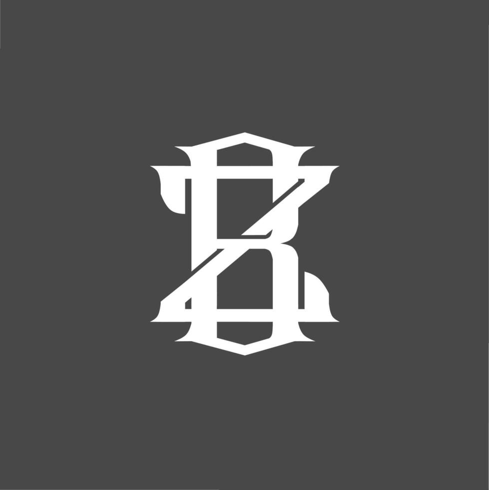 Monogram logo a combination of the letters b and z or the letters z and b vector