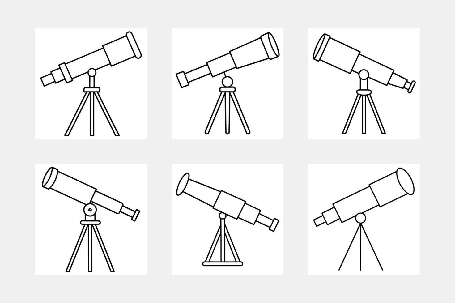 Engaging Telescope Line Art Set for Kids Coloring and Learning Fun vector