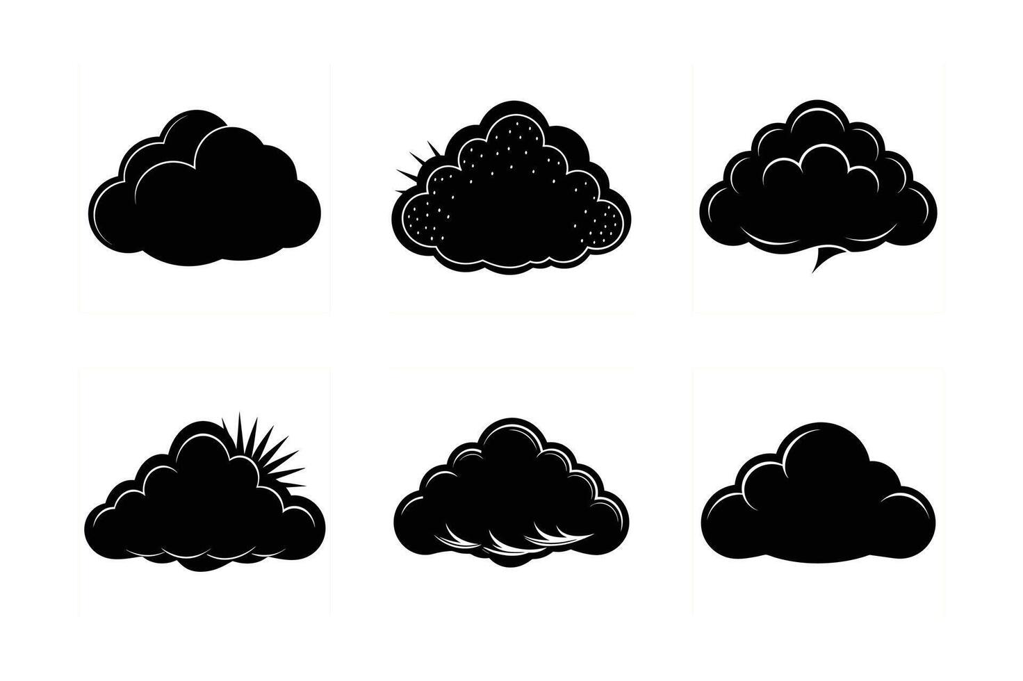 Transform Your Designs with Cloud Silhouette Illustrations vector
