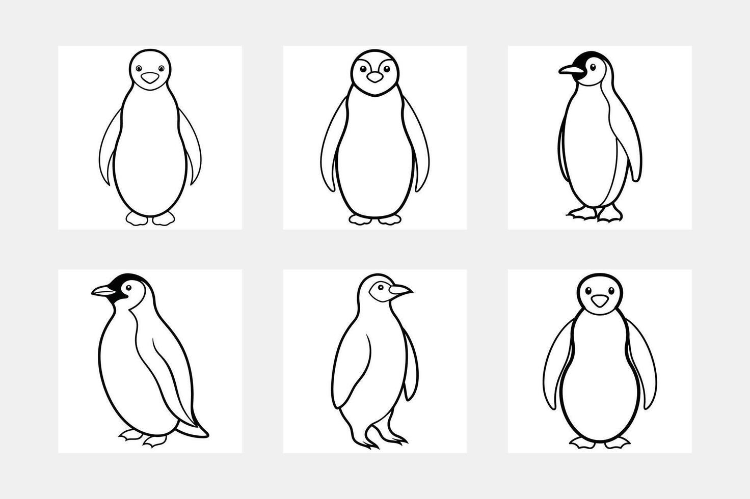 Kids Coloring Book Featuring Penguin Line Art vector