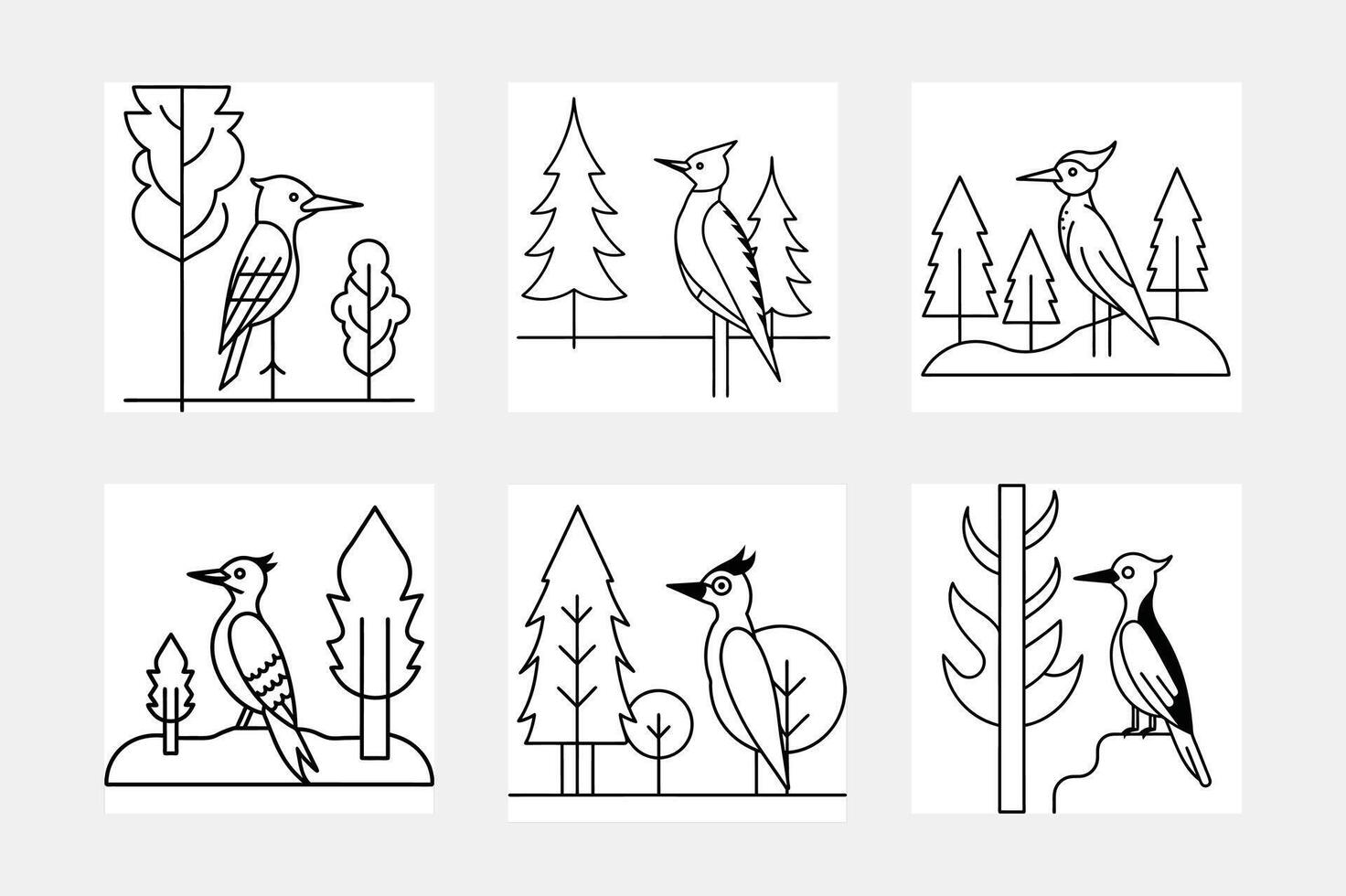 Captivating Woodpecker Artwork for Bird Enthusiasts vector