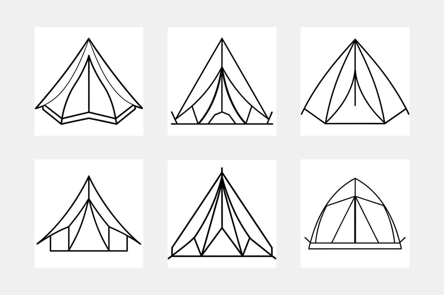 Explore Nature with Tent Line Art for Kids Coloring vector