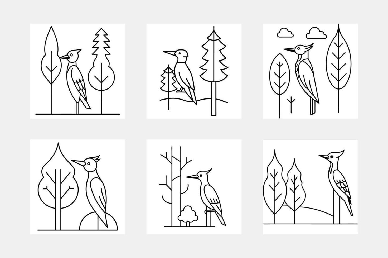 Exploring the World of Woodpecker Artwork vector