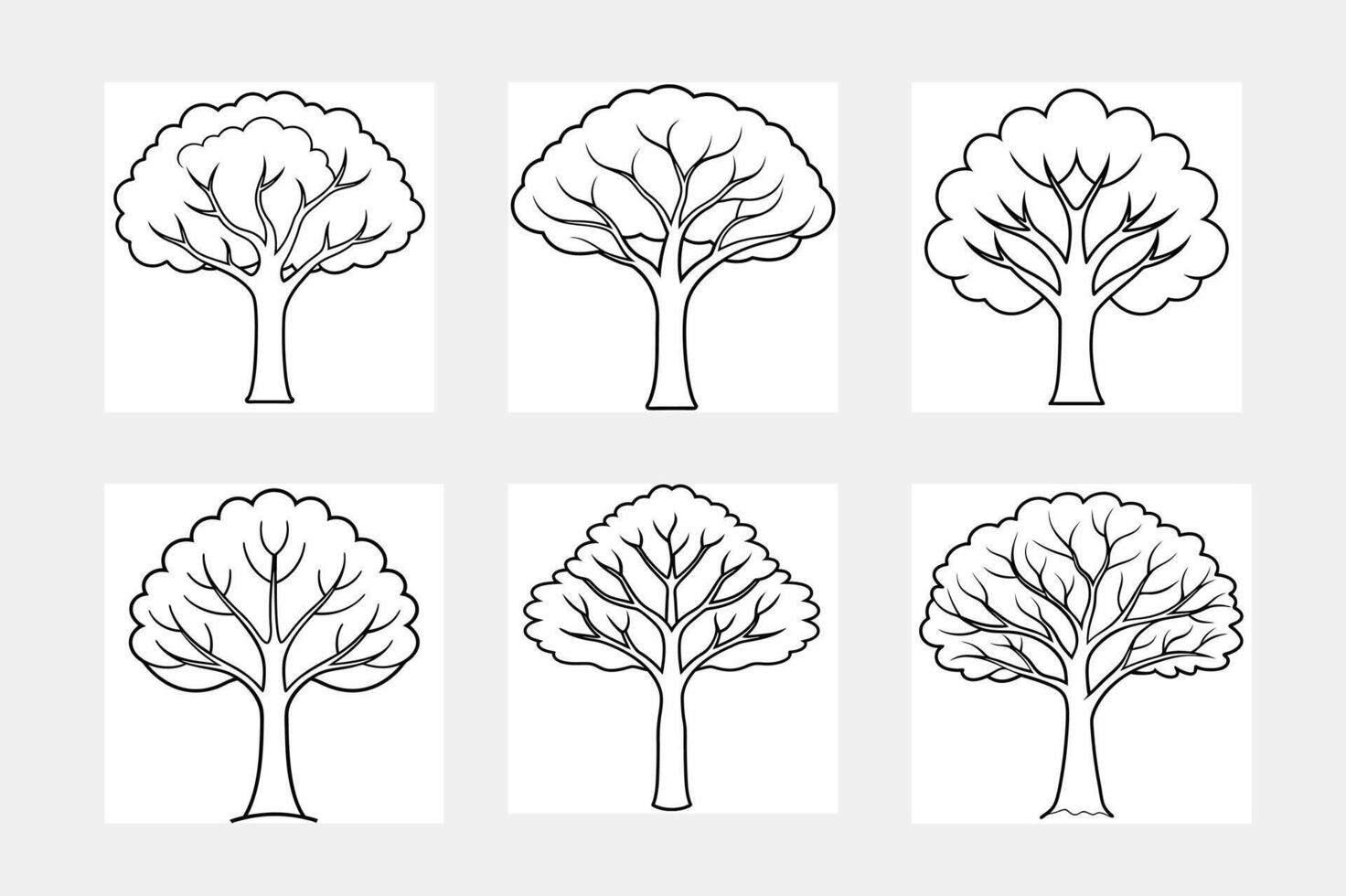 Explore Nature with Tree Line Art Coloring for Kids vector